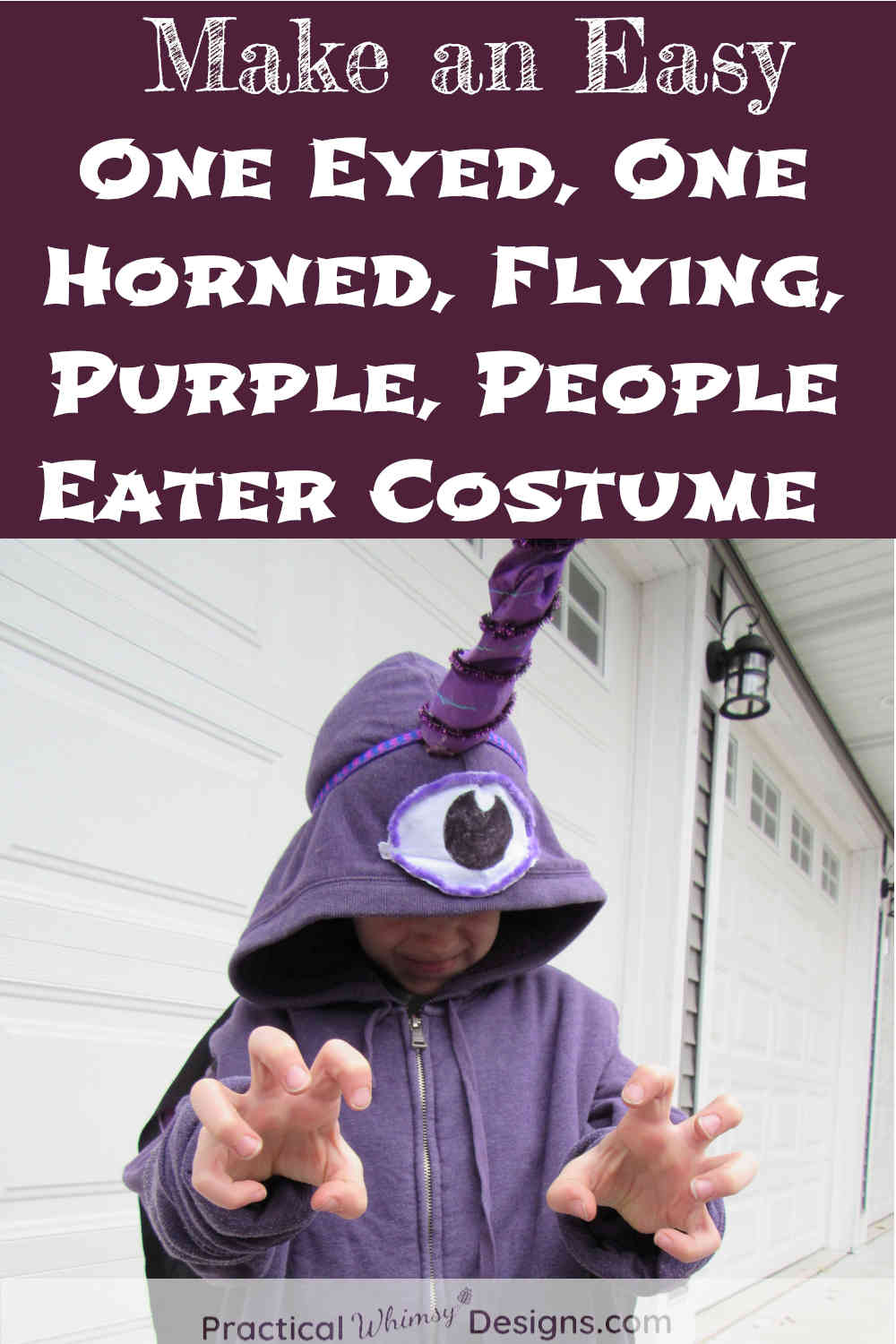 One Eyed, One Horned, Flying Purple People Eater Costume - Practical Whimsy  Designs